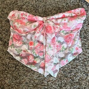Floral Lace tube Top